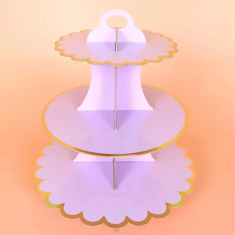 3-Tier Cardboard Cupcake Cake Stand Cupcake Holder for Birthday Party Wedding Baby Shower Christmas Parties Display Dessert
