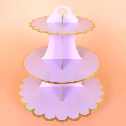 3-Tier Cardboard Cupcake Cake Stand Cupcake Holder for Birthday Party Wedding Baby Shower Christmas Parties Display Dessert