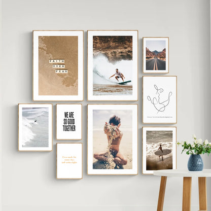 Motivational Poster Nature Travel Summer Sea Beach Sand Surfing Unframed Wall Art Boho Kitchen Decor House Decoration Wall Art