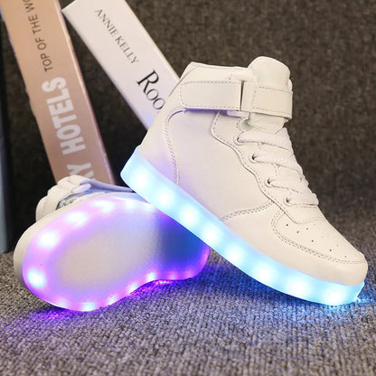 Men Sneakers Kid Boots Girl Boy Footwear Women Fashion Casual Sport Outdoor Dance Flats Children Led Light Up Hip-Hop Shoes