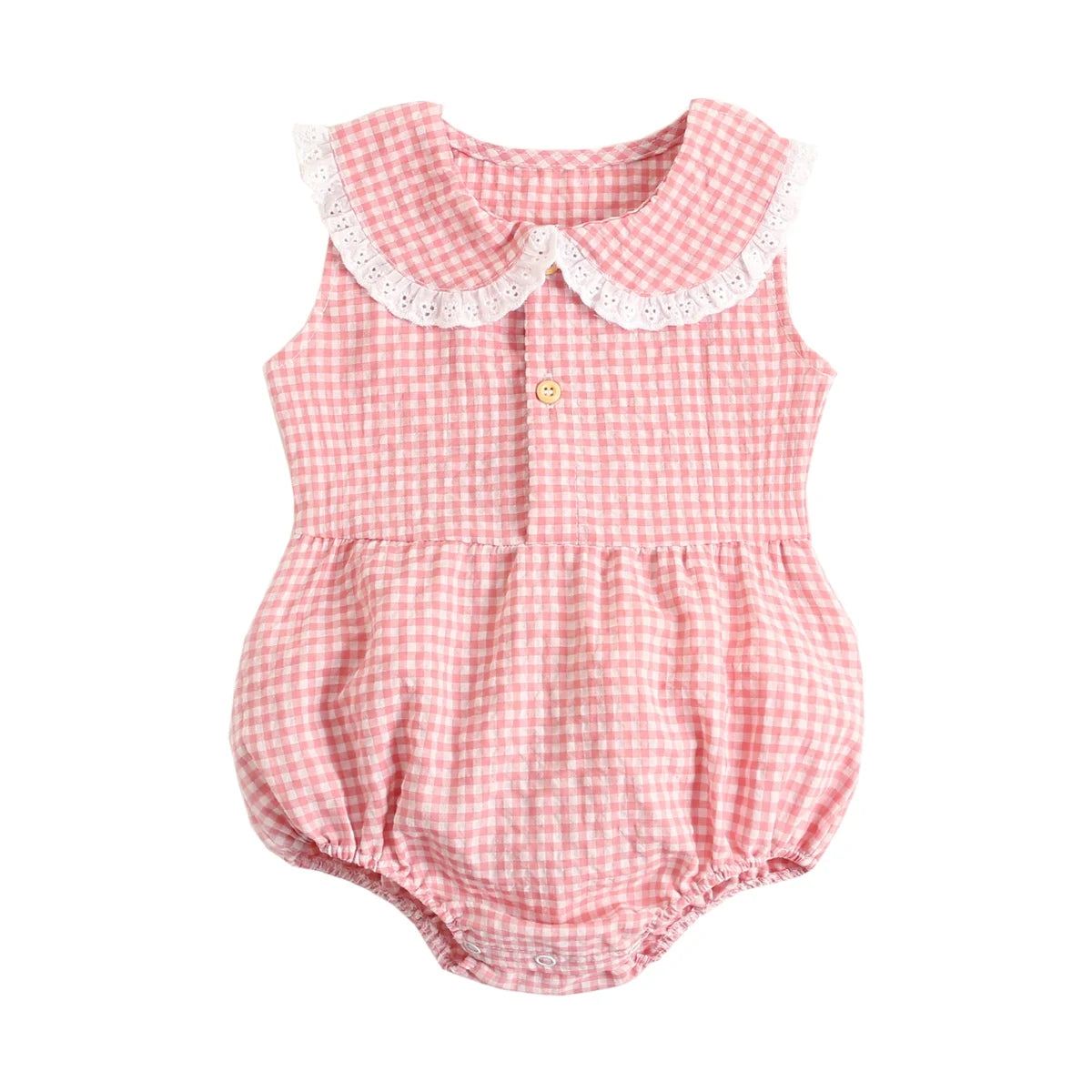 Sanlutoz Summer Cotton Baby Bodysuit Newborn Cute Plaid Clothing for Baby Girls Sleeveless Princess Toddler Infant Bodysuits
