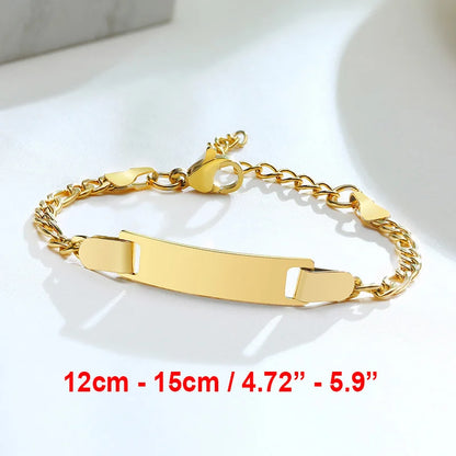 Vnox Custom Engrave Mom Duaghter Son Name Baby Bracelets, Anti Allergy Stainless Steel Baptism Love Gifts, Adjustable Jewelry