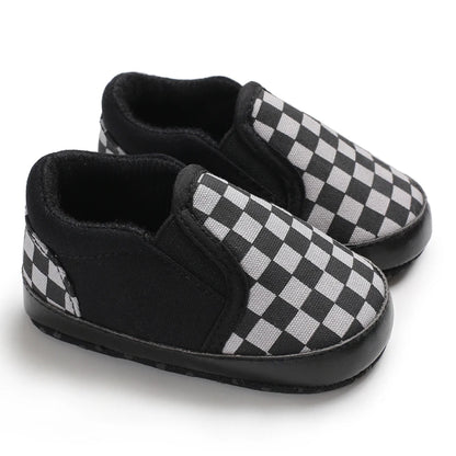 2025 New Baby Canvas Sneakers Anti-slip Soft Plaid Baby Boy Girl Shoes Newborns First Walkers Infant Baby Unisex Casual Shoes