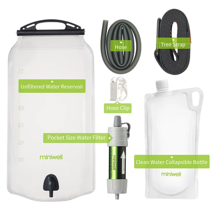 Miniwell L630 Personal Camping Purification Water Filter Straw for Survival or Emergency Supplies