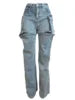 2025 New Design Women's Casual Cotton Stretch Washed Jeans Removable Denim Y2K Pants Multi-Pocket Shorts Trendy Trouser Legs