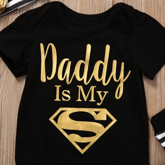 Baby Romper Newborn Baby Boys Girls Clothes Gold Daddy Is My Hero