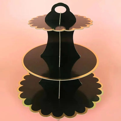 3-Tier Cardboard Cupcake Cake Stand Cupcake Holder for Birthday Party Wedding Baby Shower Christmas Parties Display Dessert