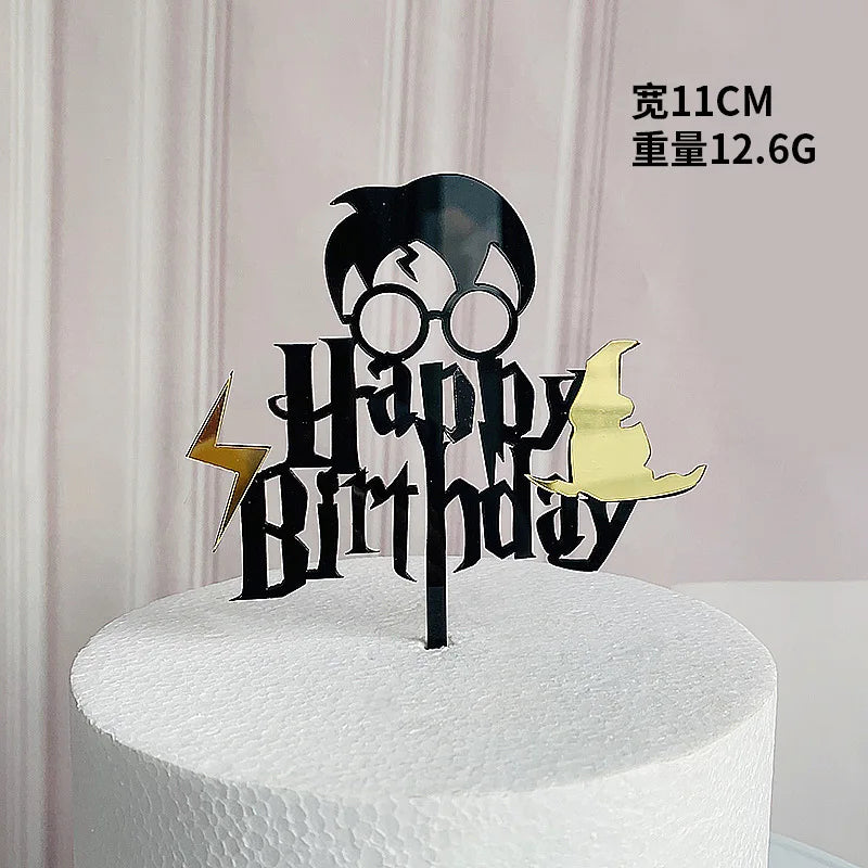 Acrylic Happy Birthday Cake Topper Gold Pink Birthday Cake Toppers Flags For Kids Birthday Party Cake Decorations Baby Shower