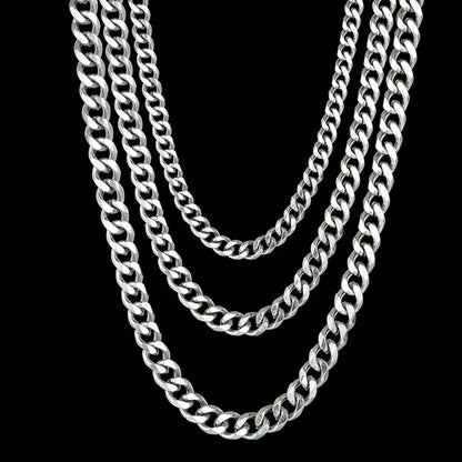 Men's Cuban Link Chain Size 3.6/5/6/7/8/9mm Men's Punk Necklace Stainless Steel Male Fashion Jewelry Gifts for Men