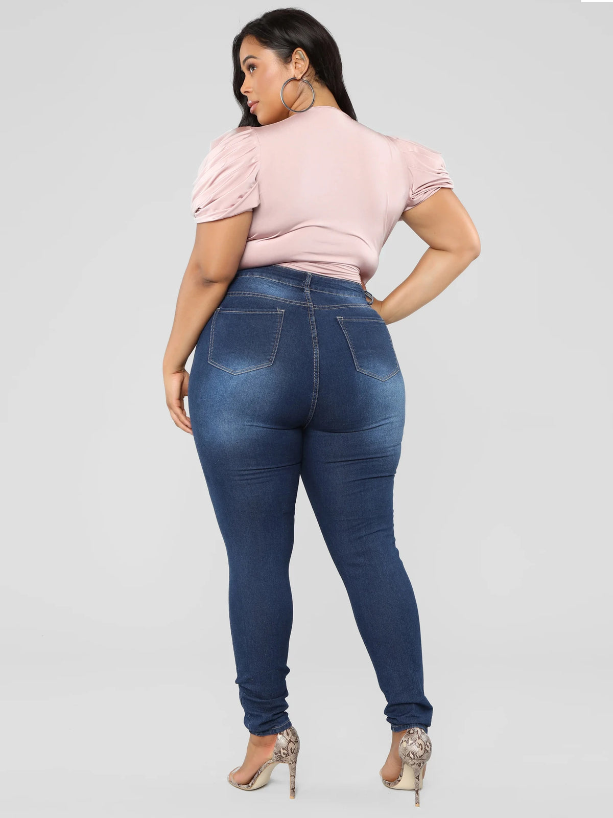 Mid Waist Women's Skinny Distressed Jeans Casual Ripped Destroyed Pocket Breathable Stretch Denim Hole 2XL Ladies' Pencil Pants