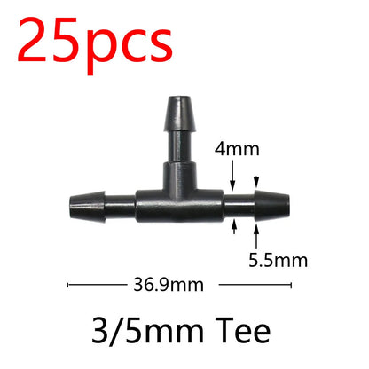 Garden Hose Connectors Barbed Tee Elbow Cross End Plug Coupling WDrip Irrigation System Atering Fitting For 3/5 4/7mm Hsse