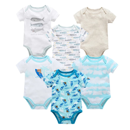 Kavkas Baby Girls Bodysuits 6/3 pcs/lot Summer Cotton Baby Clothes Short Sleeve Newborn body bebe 0-3 months Infant Clothing