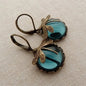 Fashion Jewelry Vintage Dragonfly Pattern Earrings Distressed Moonstone - FLIPSTYLEZLLC