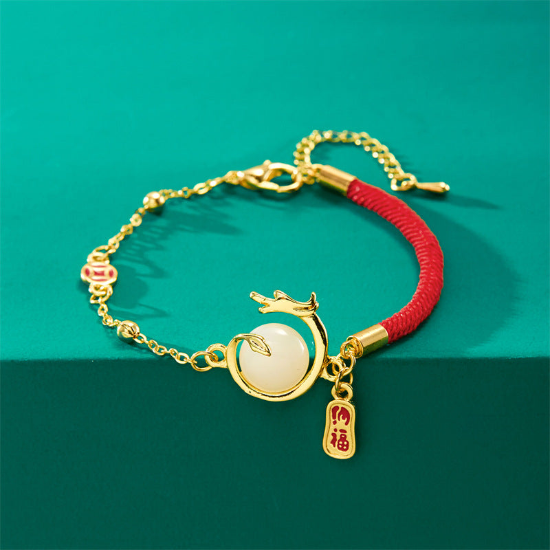 Zodiac Dragon Style Exaggerated And Personalized Trendy Alloy Bracelet