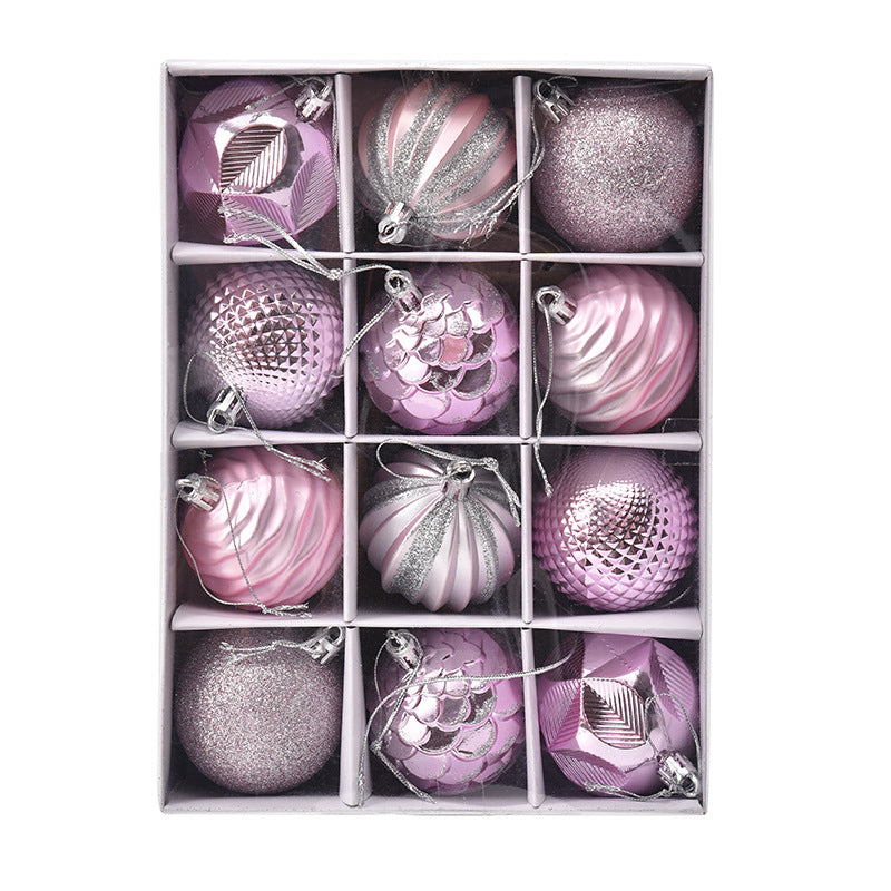 Christmas Ball Gift Box Painted Decorative Pendant Holiday Window Layout