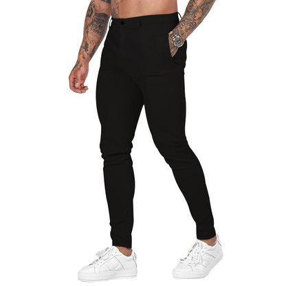 2025 New European and American Men's Pants Outdoor Slim-fit Pants Straight-leg Sports Pants Casual Pants Solid Color All-match Men's Trendy