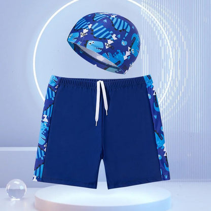 Children's swimming trunks boys swimming trunks boxer small and medium-sized children's swimsuit fat treasure training quick-drying swimsuit suit wholesale