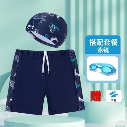 Children's swimming trunks boys swimming trunks boxer small and medium-sized children's swimsuit fat treasure training quick-drying swimsuit suit wholesale