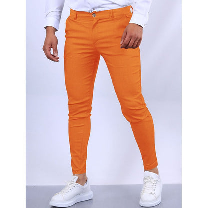 2025 New European and American Men's Pants Outdoor Slim-fit Pants Straight-leg Sports Pants Casual Pants Solid Color All-match Men's Trendy