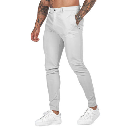 2025 New European and American Men's Pants Outdoor Slim-fit Pants Straight-leg Sports Pants Casual Pants Solid Color All-match Men's Trendy