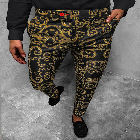 Spring and Autumn Men's Pants 2025 New Style Boys' 3D Printed European and American Casual Trousers Youth Cotton Pants in Stock