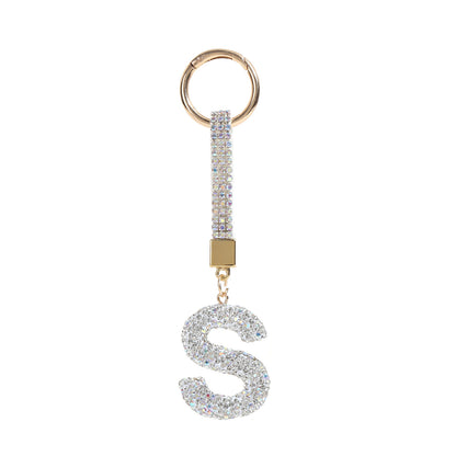 Home Fashion Simple Full Diamond Letter S Keychain