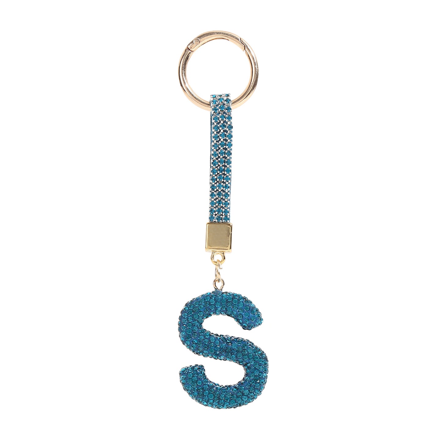 Home Fashion Simple Full Diamond Letter S Keychain