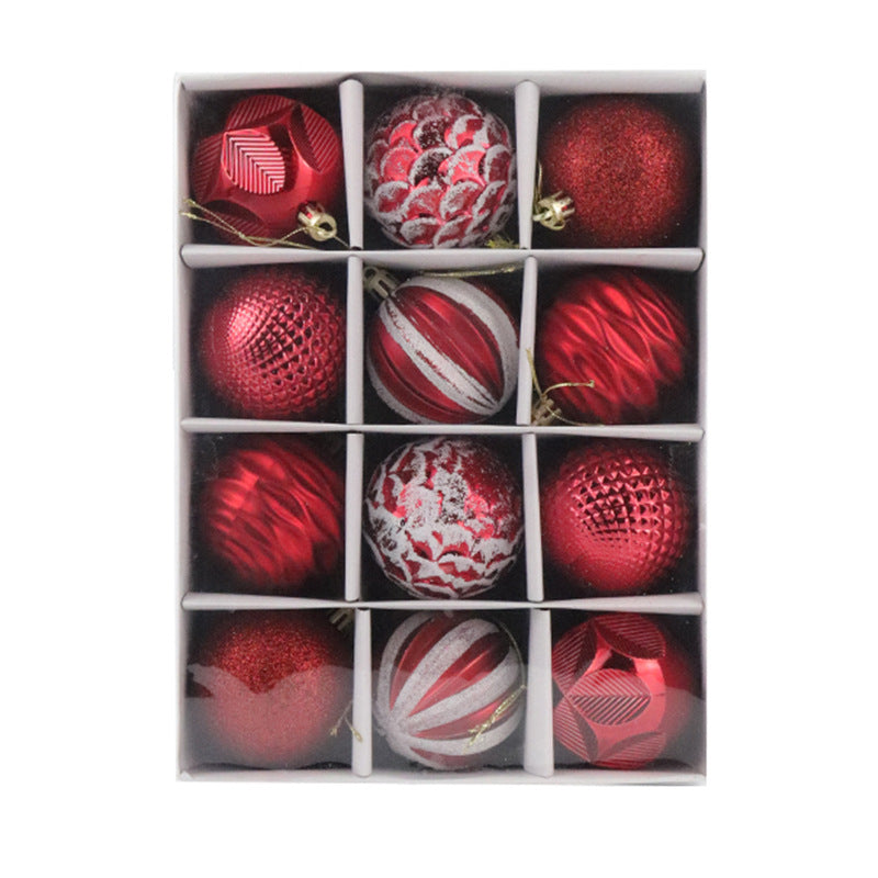 Christmas Ball Gift Box Painted Decorative Pendant Holiday Window Layout