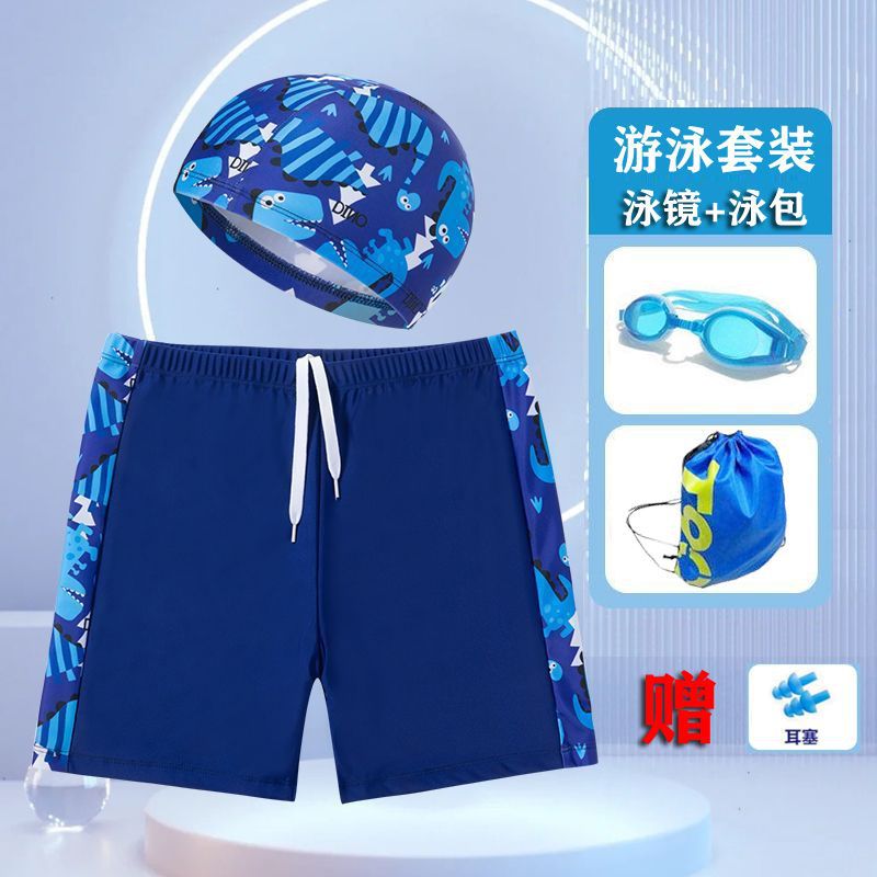 Children's swimming trunks boys swimming trunks boxer small and medium-sized children's swimsuit fat treasure training quick-drying swimsuit suit wholesale