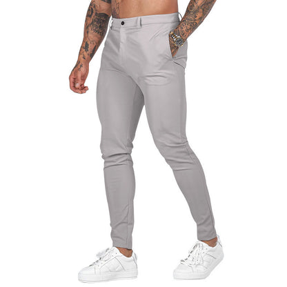 2025 New European and American Men's Pants Outdoor Slim-fit Pants Straight-leg Sports Pants Casual Pants Solid Color All-match Men's Trendy