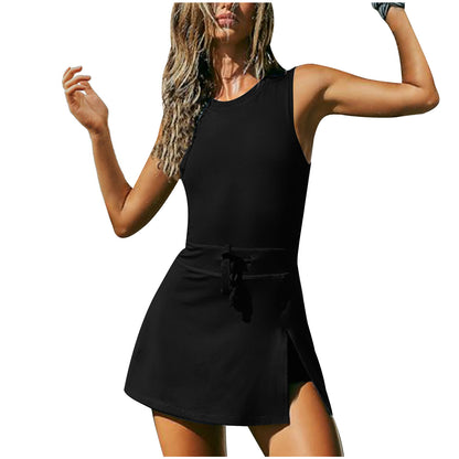 Fitness Jumpsuit Tennis Skirt Built-in Shorts Jumpsuit