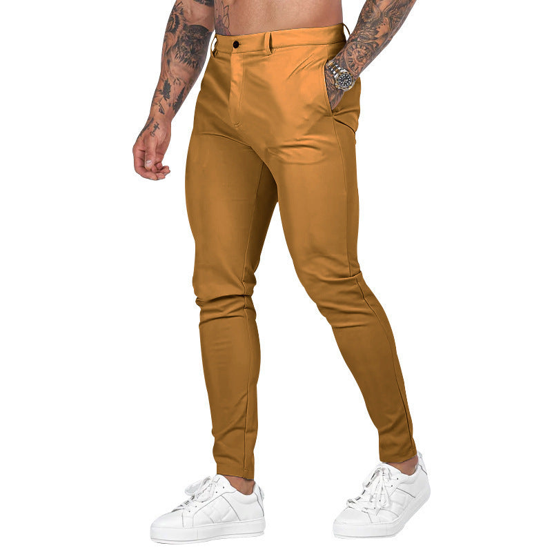 2025 New European and American Men's Pants Outdoor Slim-fit Pants Straight-leg Sports Pants Casual Pants Solid Color All-match Men's Trendy