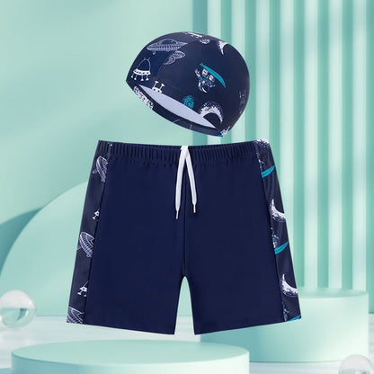 Children's swimming trunks boys swimming trunks boxer small and medium-sized children's swimsuit fat treasure training quick-drying swimsuit suit wholesale