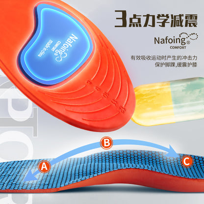 Sports Insoles, Summer Military Training Soft Soles, Shock-Absorbing Men's Sweat-Absorbing Insoles, Flat Arch Full Padded Heel Insoles Wholesale