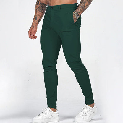 2025 New European and American Men's Pants Outdoor Slim-fit Pants Straight-leg Sports Pants Casual Pants Solid Color All-match Men's Trendy