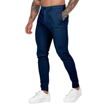 2025 New European and American Men's Pants Outdoor Slim-fit Pants Straight-leg Sports Pants Casual Pants Solid Color All-match Men's Trendy