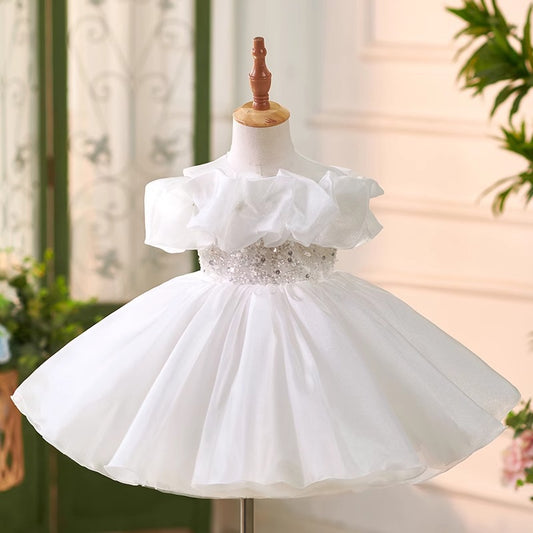 One Year Old Celebration Dress Light Luxury Minority High-end Flower Girl Wedding