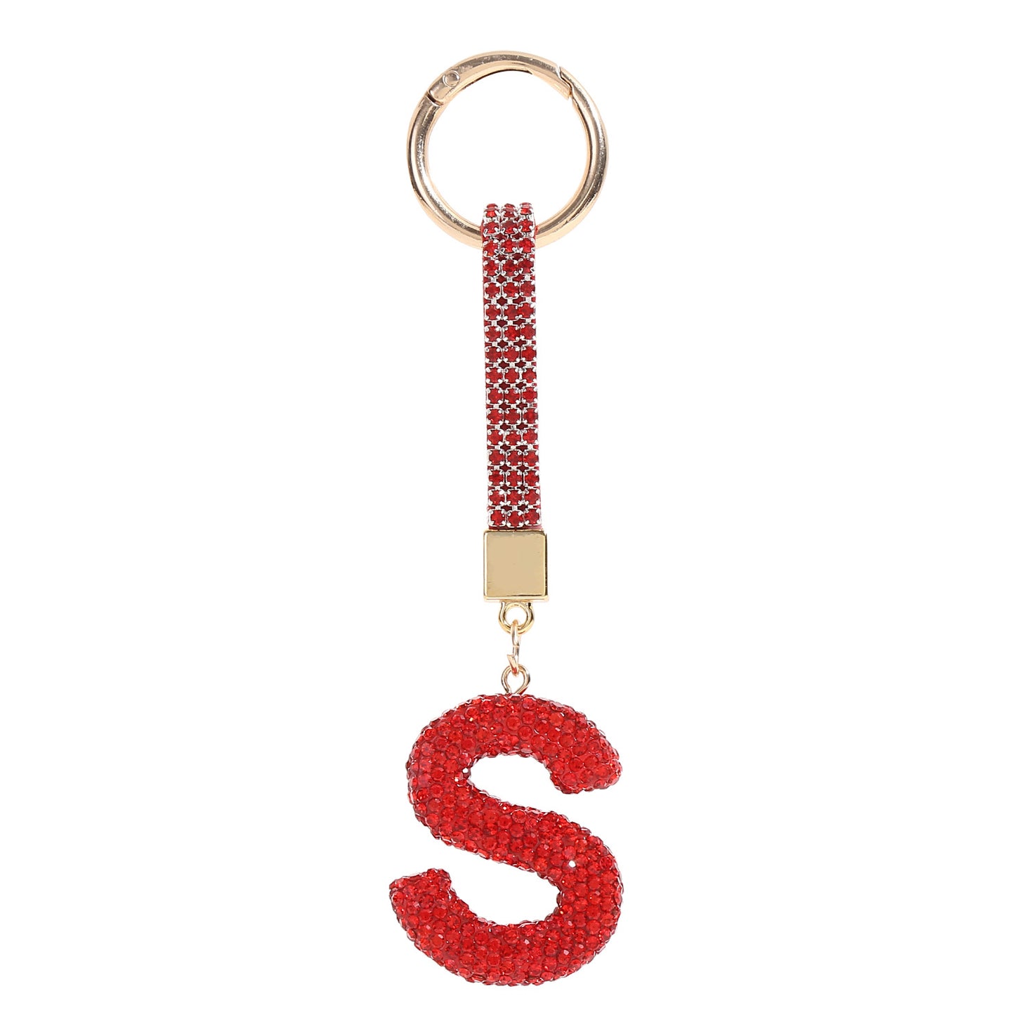 Home Fashion Simple Full Diamond Letter S Keychain