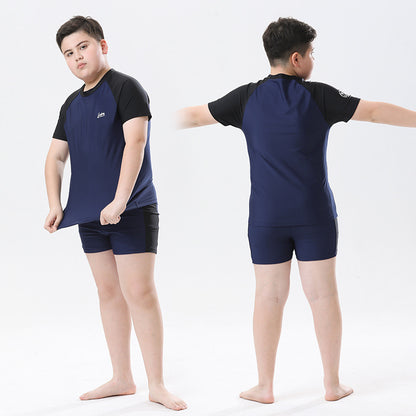 Cross-border Swimwear Children's Swimwear Foreign Trade Big Boys Split Swimwear Plus Fat Loose Quick-drying Fat Children