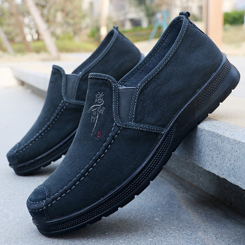 2025 Spring Polyurethane Men's Shoes Old Beijing Cloth Shoes Canvas Shoes Men's Sports and Casual Shoes Breathable Work Shoes