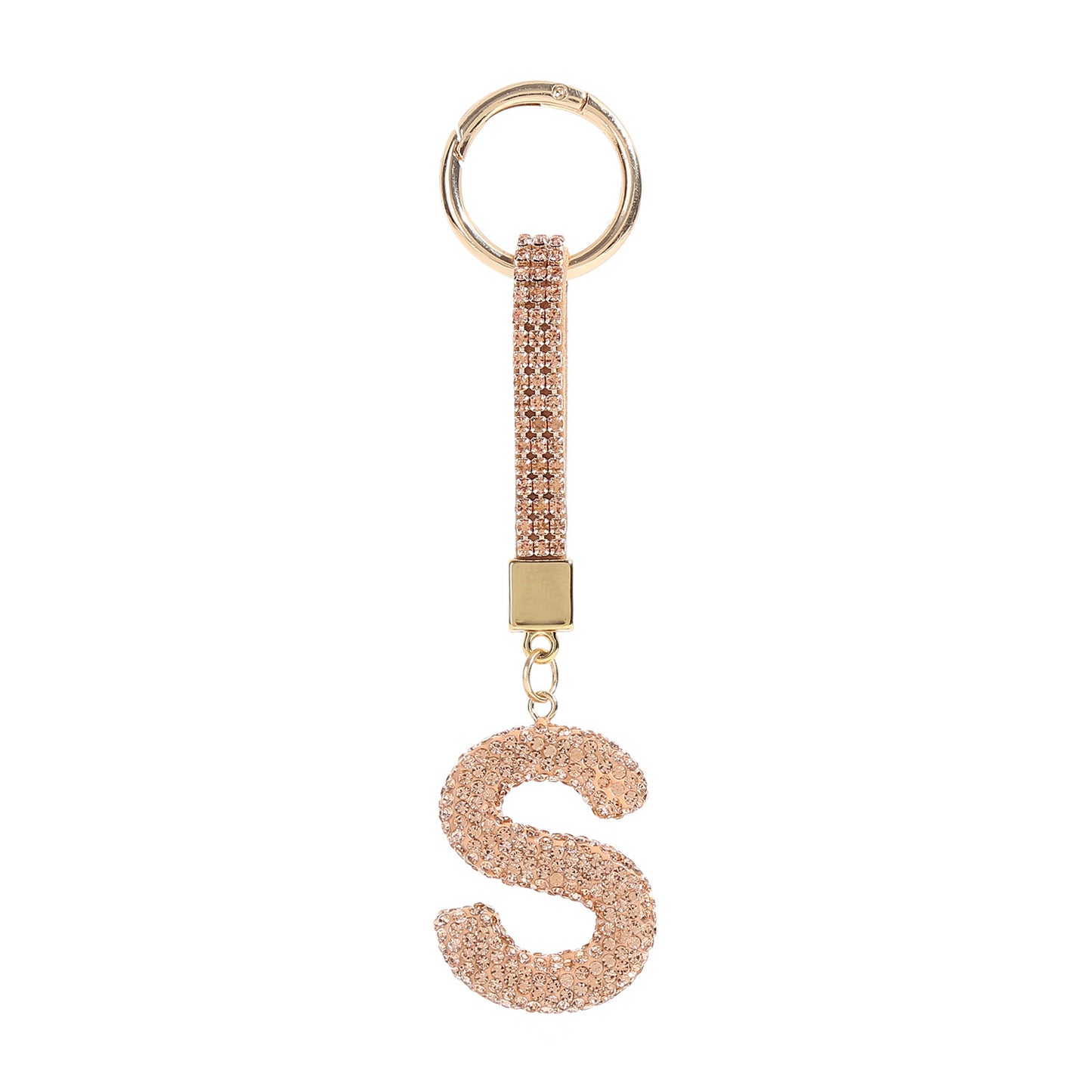 Home Fashion Simple Full Diamond Letter S Keychain