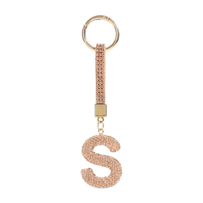 Home Fashion Simple Full Diamond Letter S Keychain