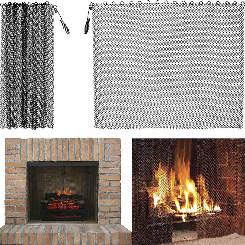 Fireplace Mesh Curtain Prevent Damage To Fireplace Floor Fireplace Screen Tool