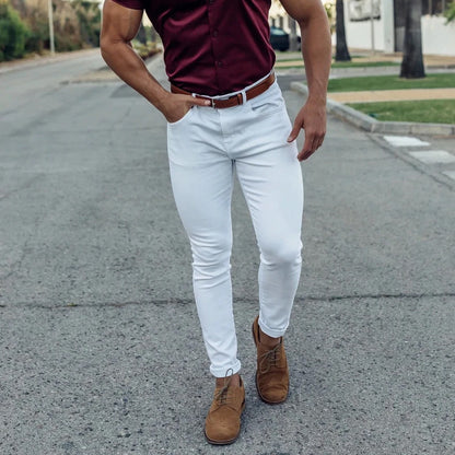 2025 New European and American Men's Pants Outdoor Slim-fit Pants Straight-leg Sports Pants Casual Pants Solid Color All-match Men's Trendy