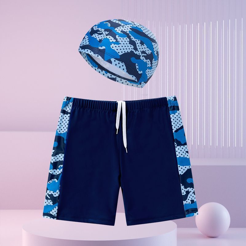 Children's swimming trunks boys swimming trunks boxer small and medium-sized children's swimsuit fat treasure training quick-drying swimsuit suit wholesale
