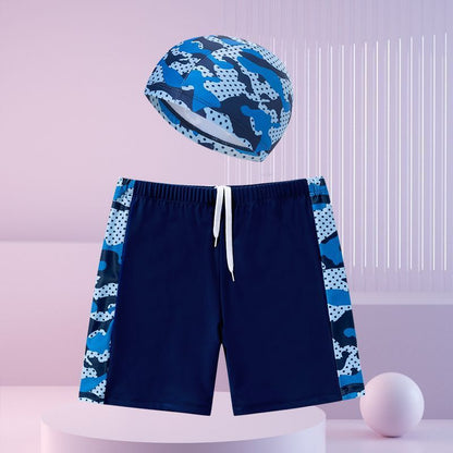 Children's swimming trunks boys swimming trunks boxer small and medium-sized children's swimsuit fat treasure training quick-drying swimsuit suit wholesale