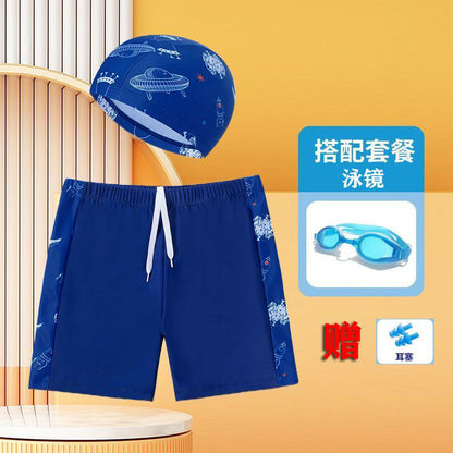 Children's swimming trunks boys swimming trunks boxer small and medium-sized children's swimsuit fat treasure training quick-drying swimsuit suit wholesale