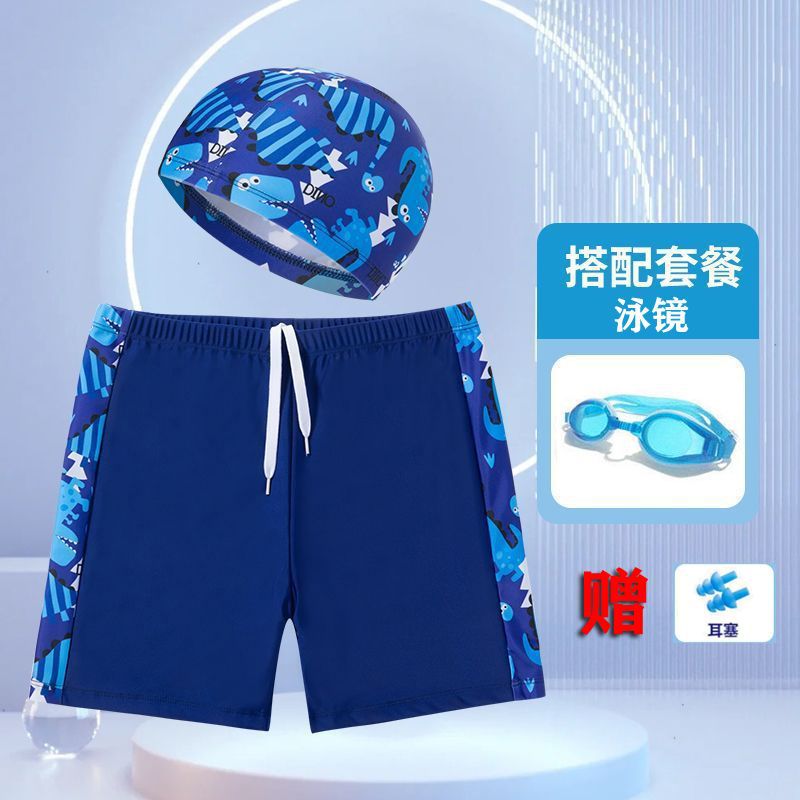 Children's swimming trunks boys swimming trunks boxer small and medium-sized children's swimsuit fat treasure training quick-drying swimsuit suit wholesale