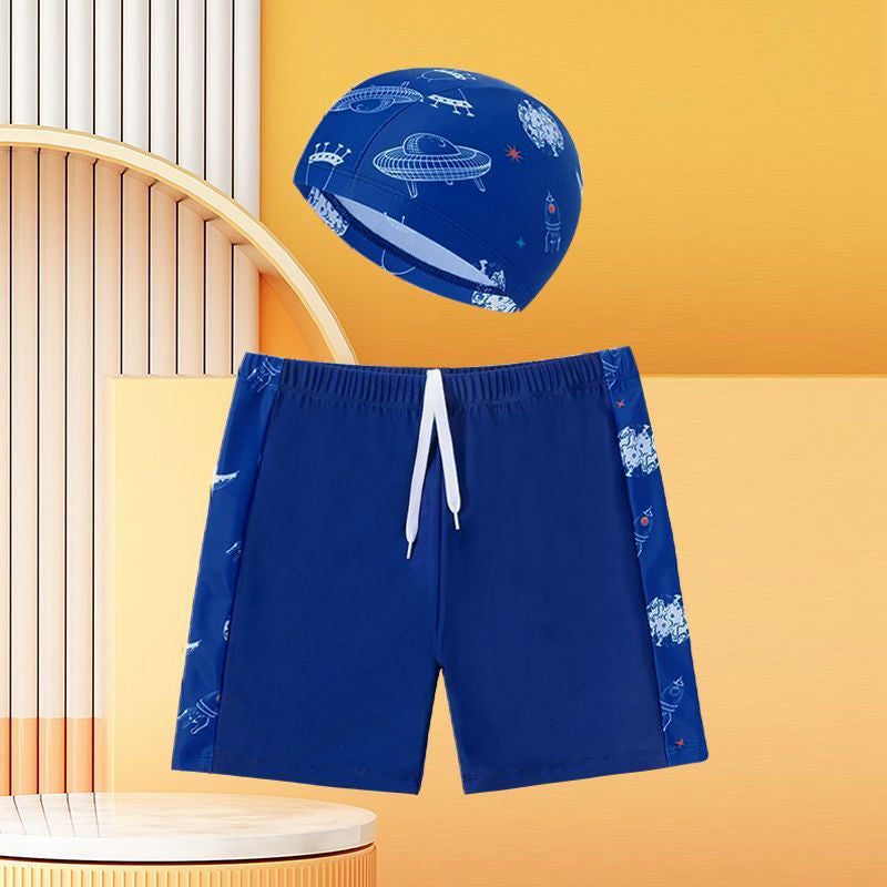 Children's swimming trunks boys swimming trunks boxer small and medium-sized children's swimsuit fat treasure training quick-drying swimsuit suit wholesale