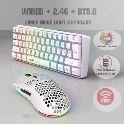 Wireless Keyboards and Mouse Kwhite Gaming Eyboard USB 60% Computer Branco Bluetooth Combo Ergonomic PC Backlit iPad Key Board